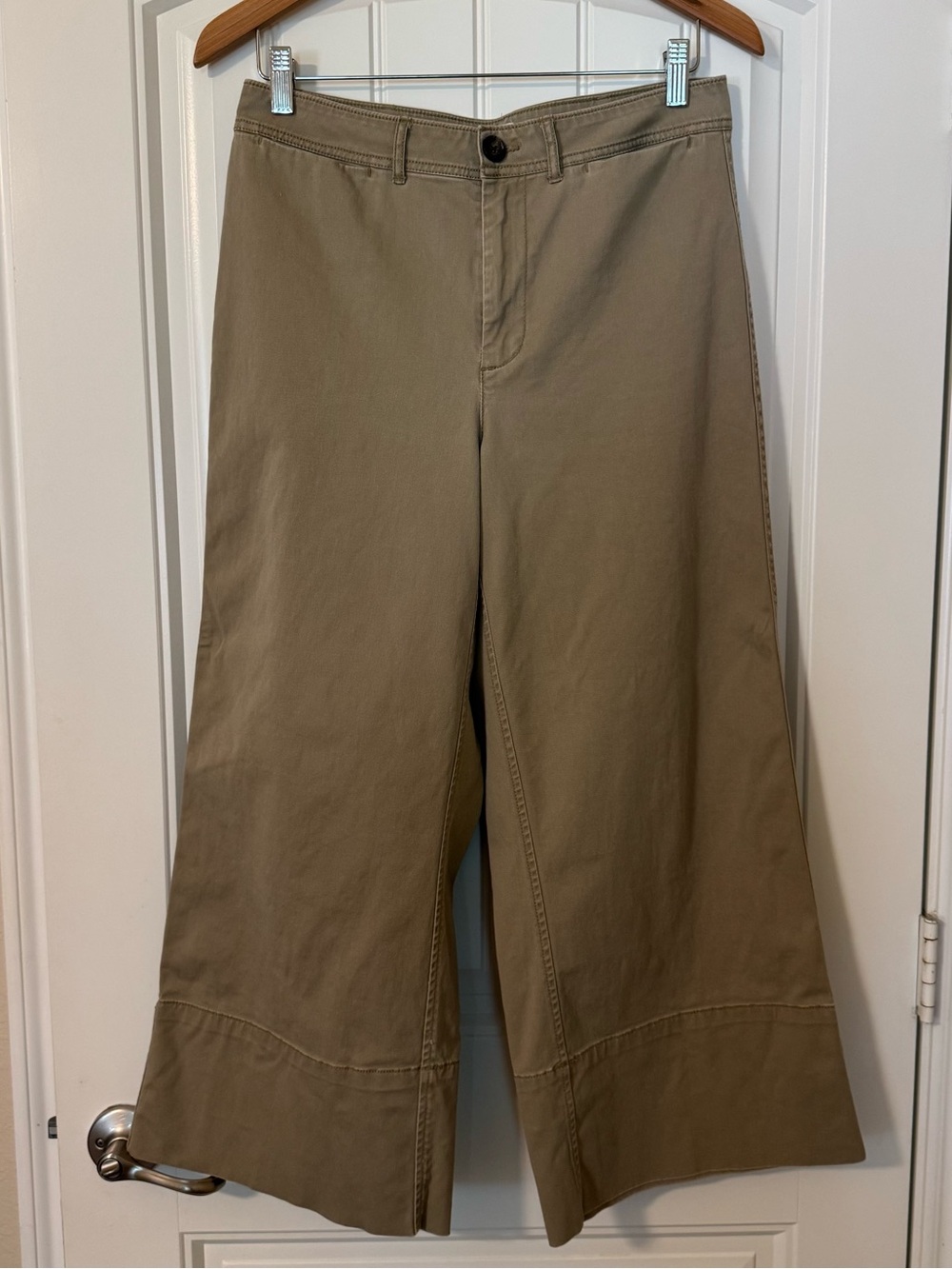 Madewell Langford Wide-Leg Crop Pants Light Latte Khaki 29 - Picture 8 of 8